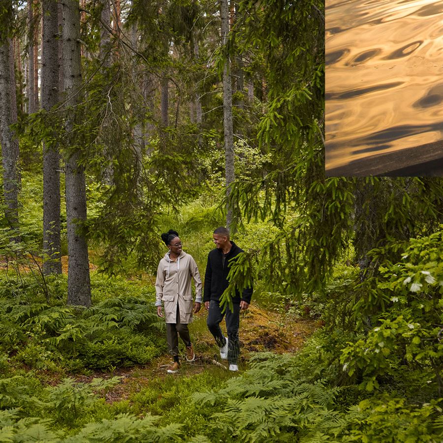 To mennesker går i skogen
